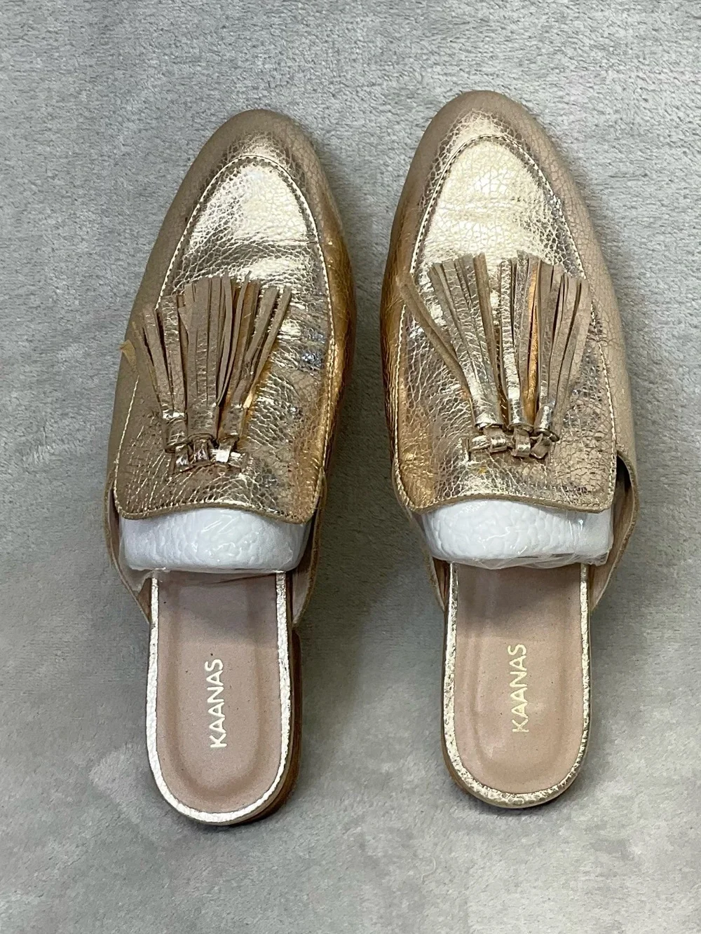 Kaanas Metallic Gold Tassel Mules Womens Sz 9 - Picture 4 of 7